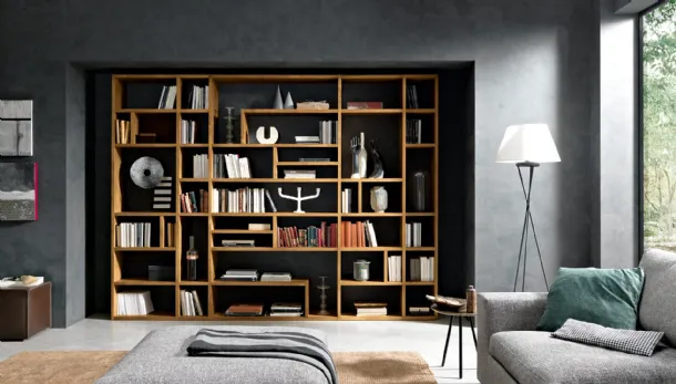Libreria componibile in legno massello Mixer 06 di FGF Mobili