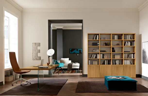 Libreria a muro in legno Mixer 11 di FGF Mobili