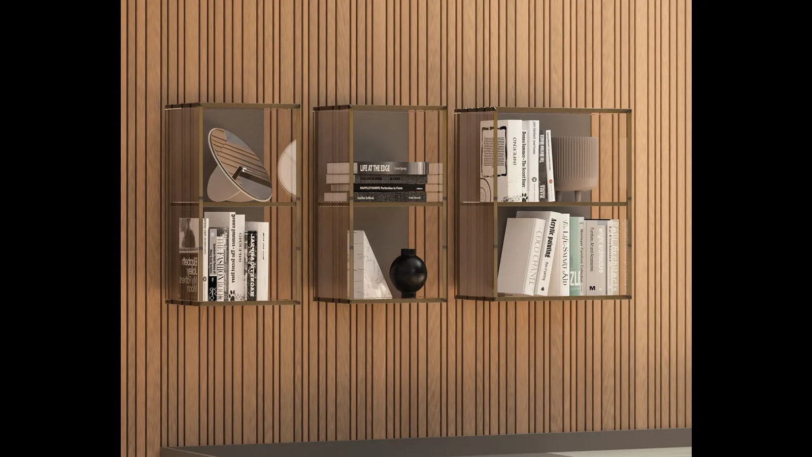 Libreria sospesa componibile Vidro di Orme
