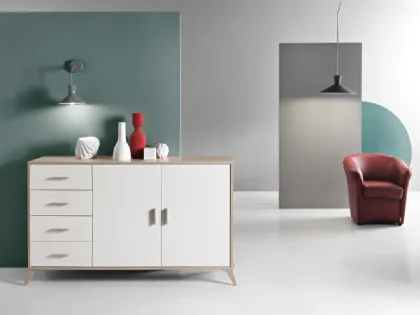 Madia Ariel in melaminico effetto Olmo Bianco di Ikone Casa