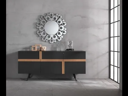 Madia Ginger in melaminico con inserti in rovere di Stones
