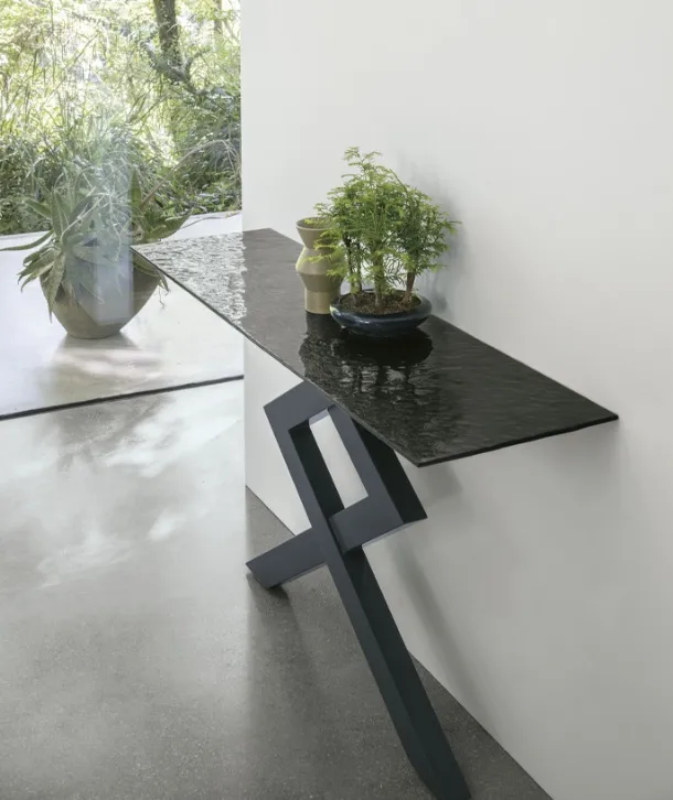 Mobile ingresso Consolle Cross con top in vetro di Target Point