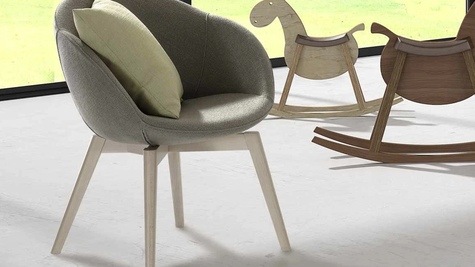 Poltroncina Marina in tessuto e legno di Rimar