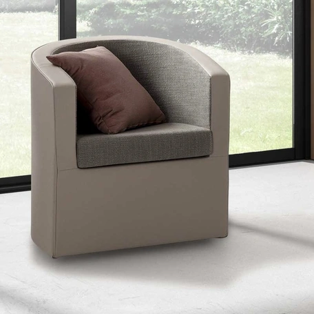 Poltroncina Willis in ecopelle e tessuto di Rimar