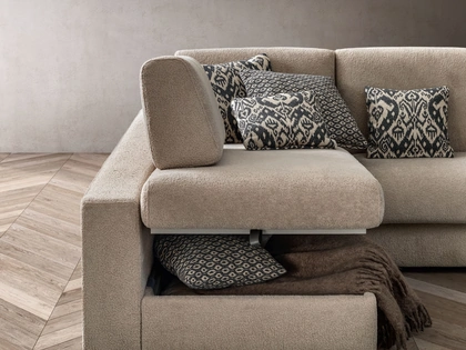 Divano Letto con penisola contenitore Cliff di Samoa