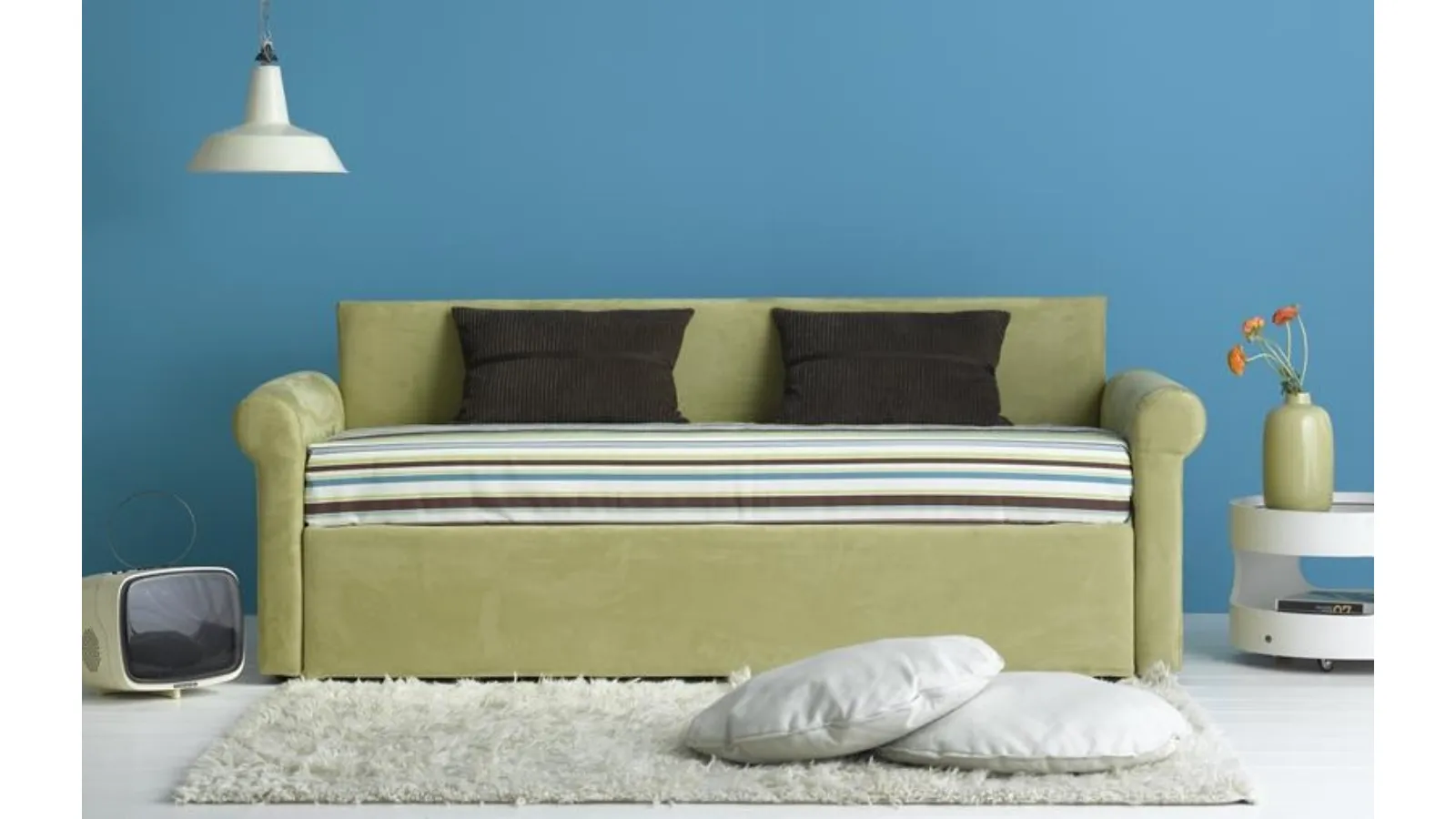 Divano Letto in tessuto con secondo letto estraibile Night&Day 06 di Hoppla