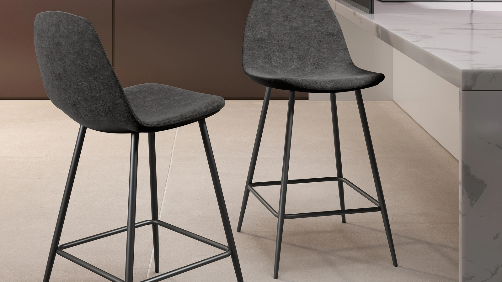 Sgabello Brigitte in ecopelle di Stones