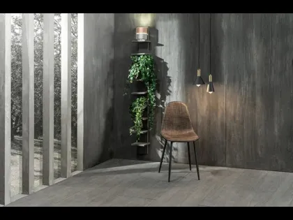 Sedia Martina rivestita in similrattan imbottito di Stones