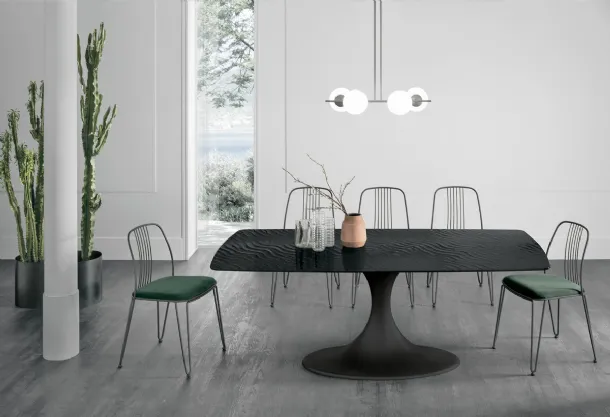 Tavolo Calice con top in vetro Target Point