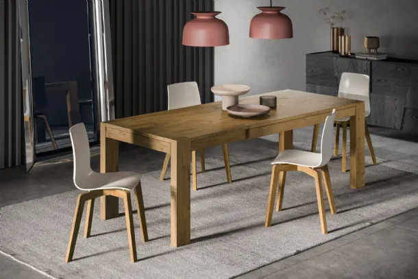 Tavolo allungabile Mood in legno di rovere finitura Oak di FGF Mobili