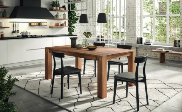 Tavolo New Square in rovere rustico anticato di FGF Mobili