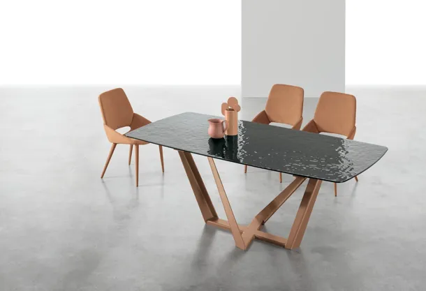 Tavolo allungabile Priamo con top in vetro di Target Point