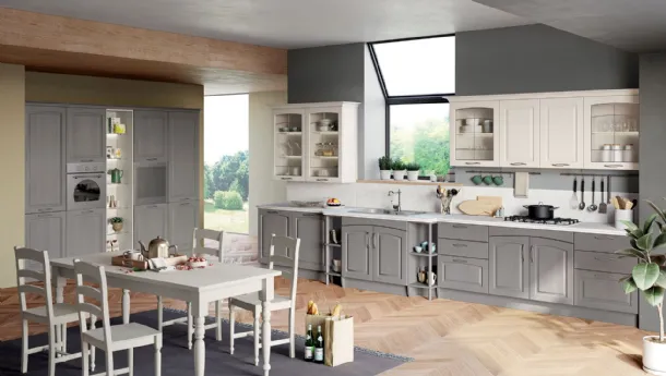 Cucina Classica Grace angolare in legno laccato di Creo