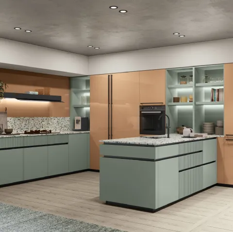 Cucina Moderna Color Lab con penisola di Creo