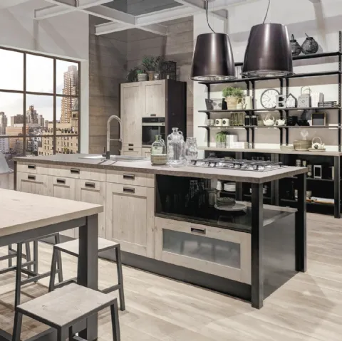 Cucina Moderna Kyra Telaio con isola di Creo