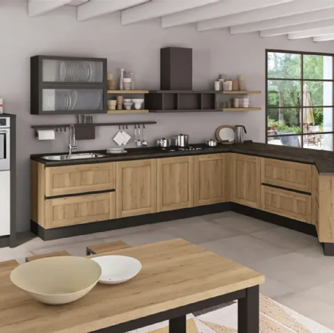Cucina Moderna Kyra Telaio con penisola di Creo