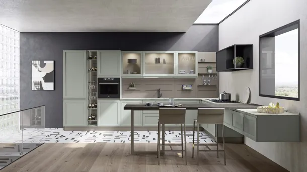 Cucina Moderna Selma con penisola di Creo