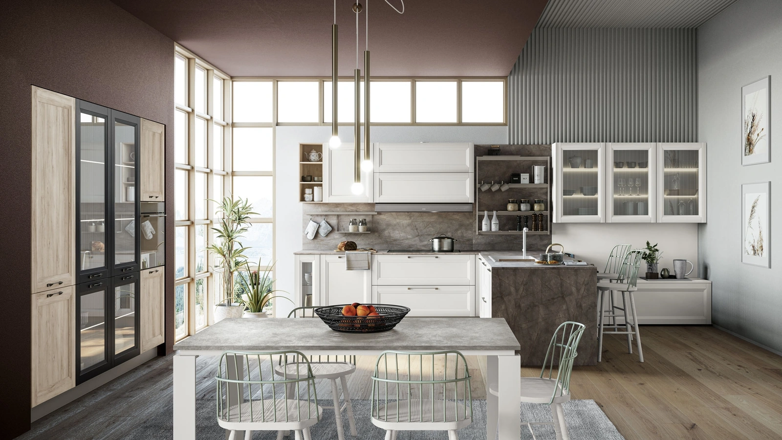 Cucina Moderna Smart con penisola di Creo