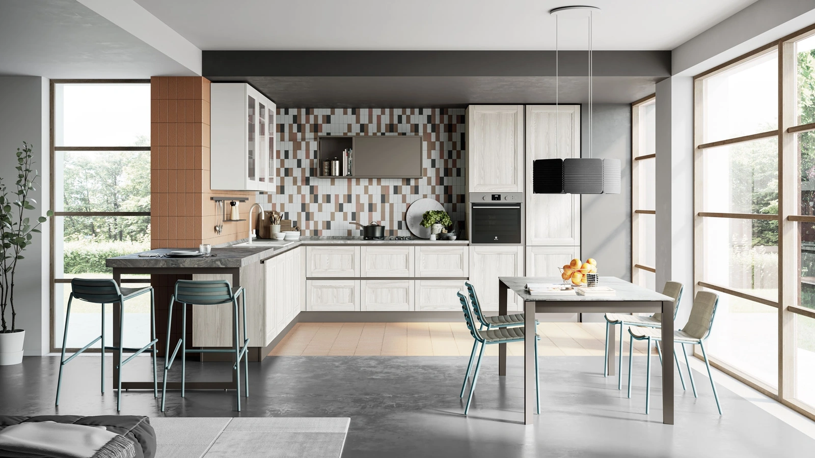 Cucina Moderna Smart con penisola di Creo