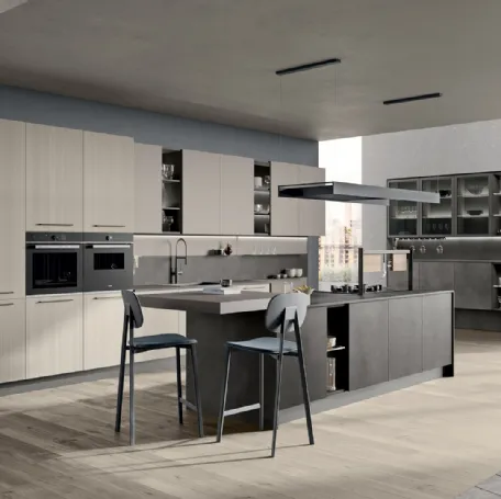 Cucina Moderna Tablet con isola di Creo