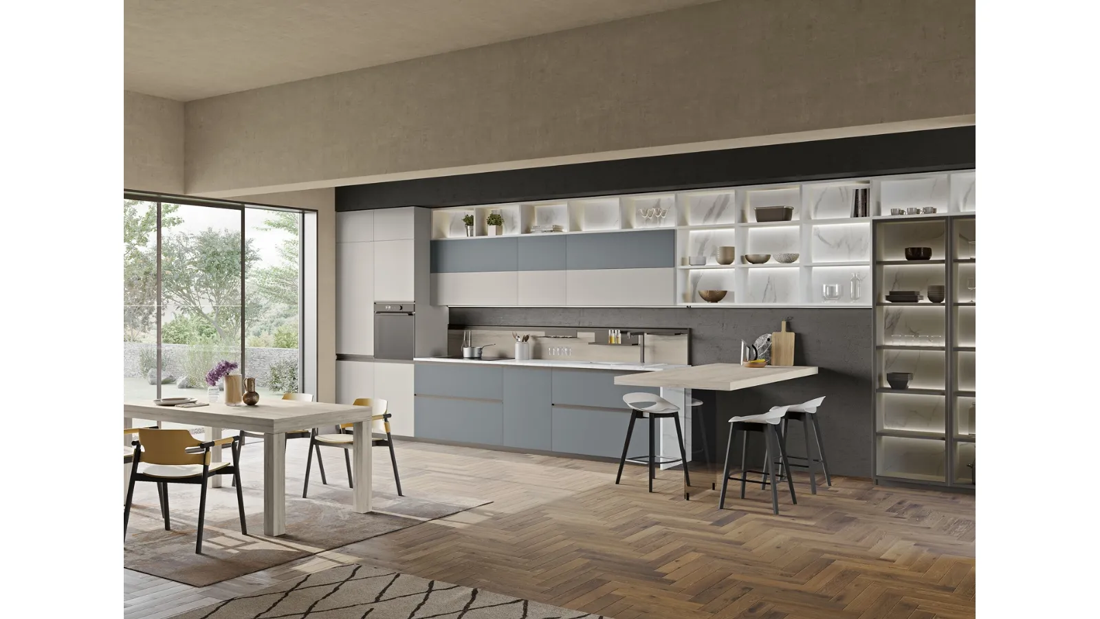 Cucina Moderna Tablet con penisola di Creo