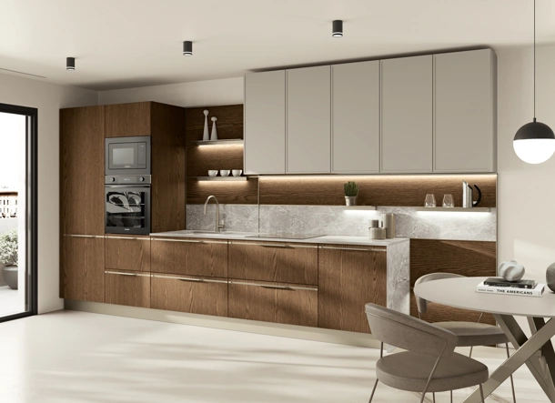 Cucina Moderna Wood lineare di Creo