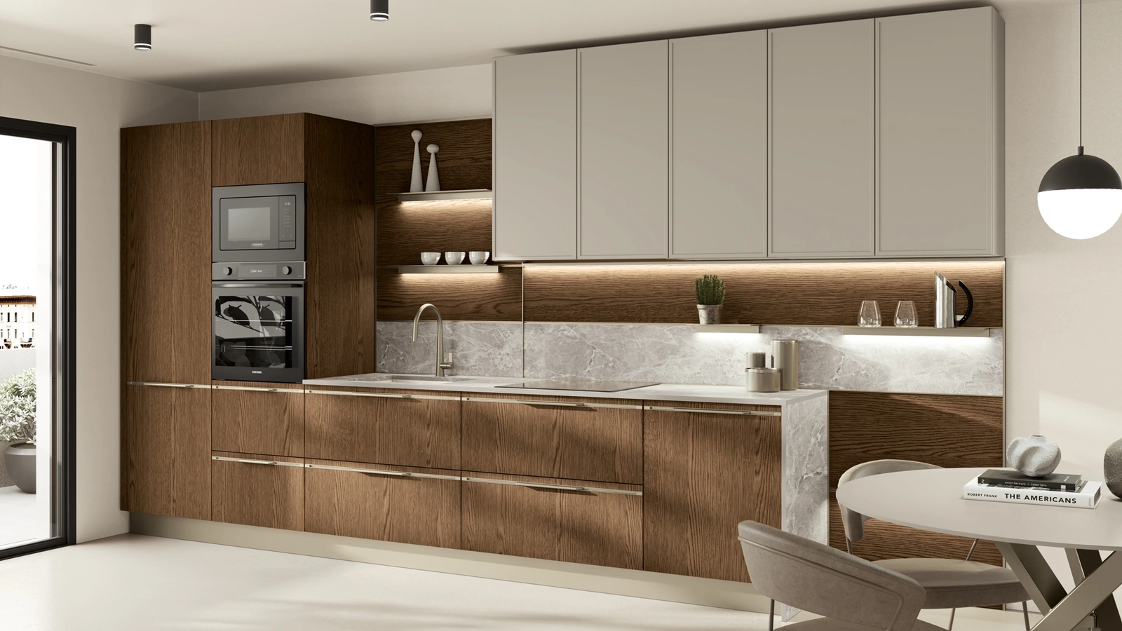 Cucina Moderna Wood lineare di Creo