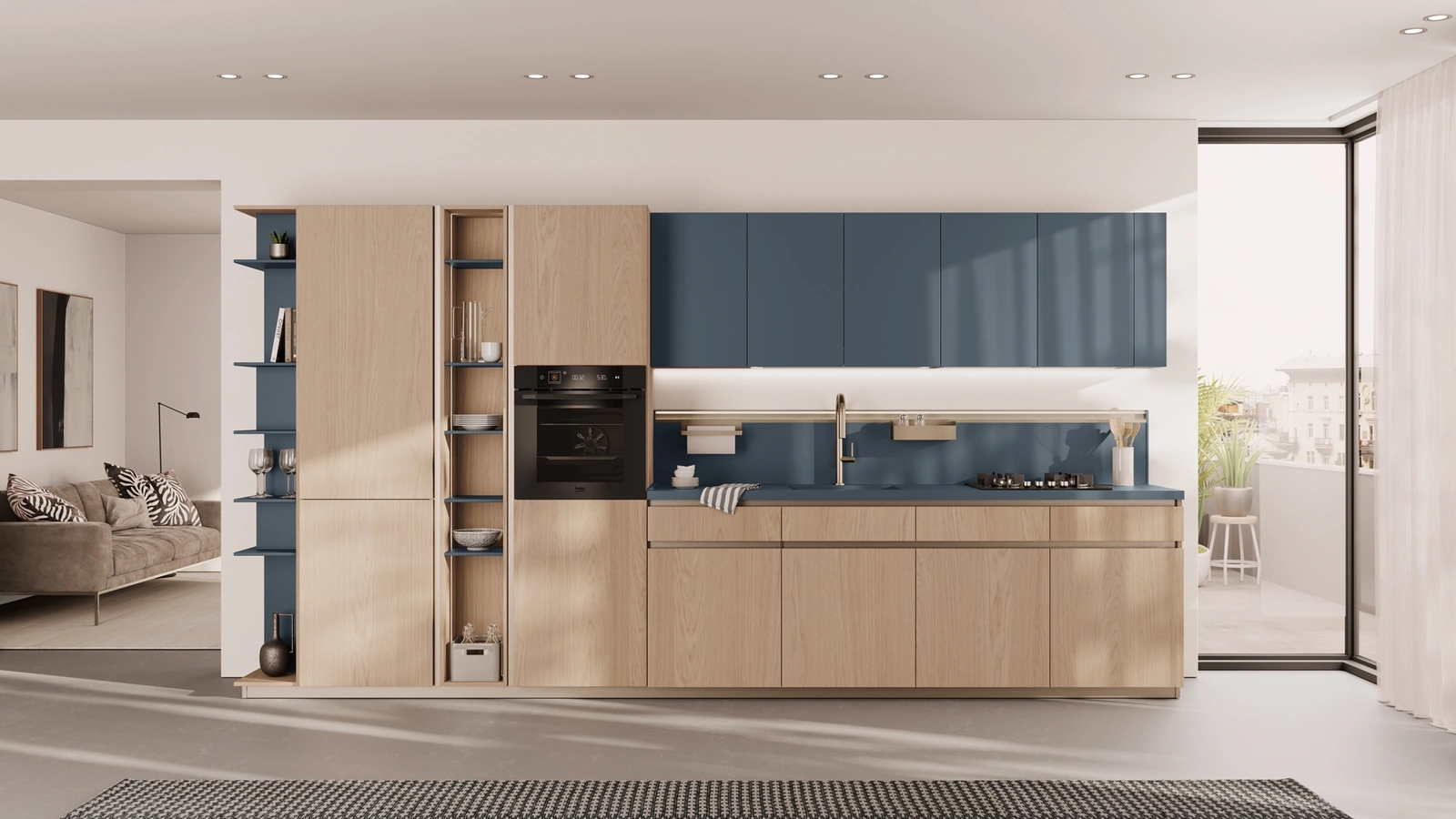Cucina Moderna Wood lineare di Creo