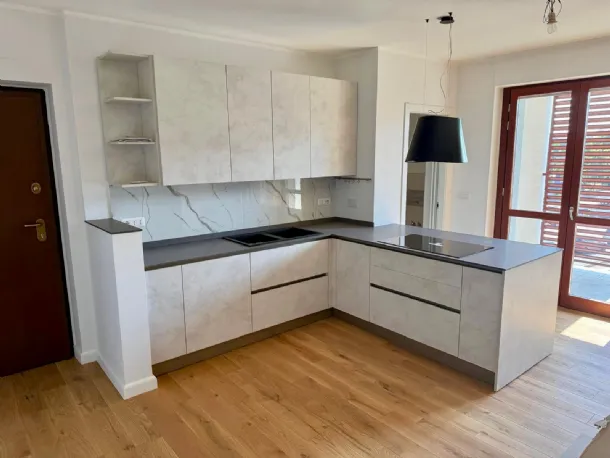 Cucina Creo cemento bianco