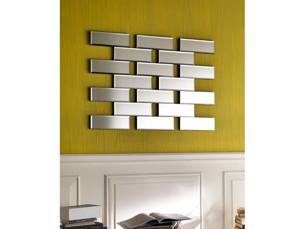 Specchio design componibile effetto mattoni Iris di Stones