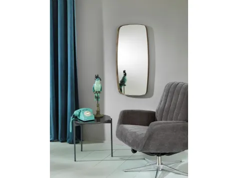 Specchio Plinio con cornice in metallo color bronzo di Stones