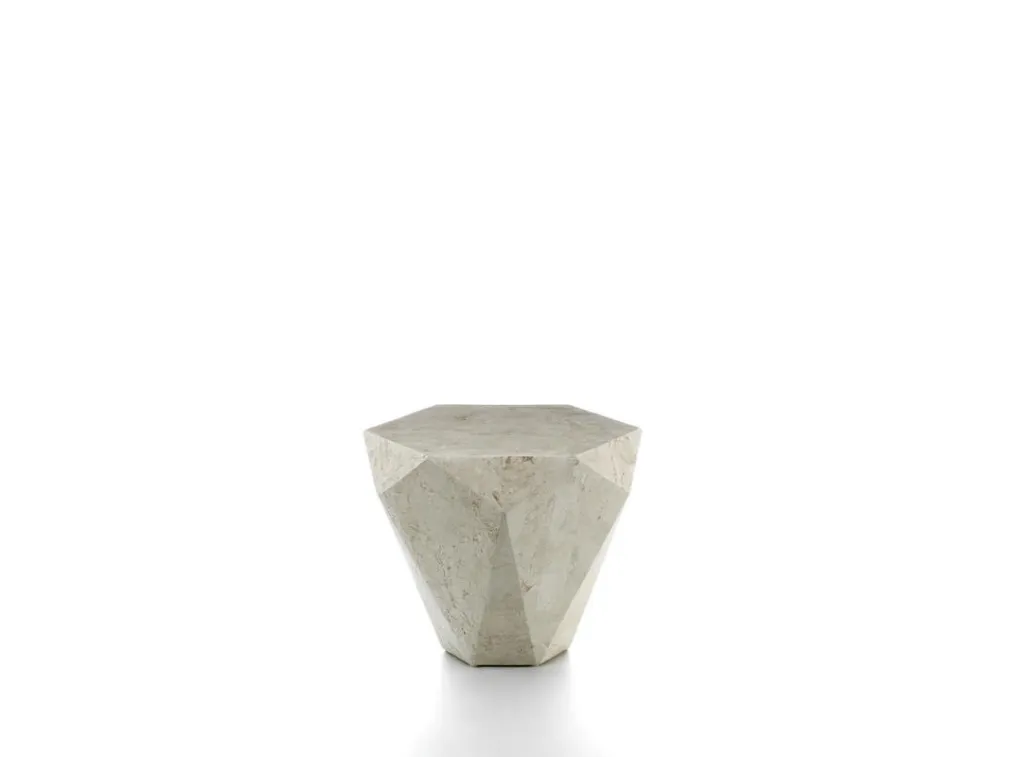 Tavolino Diamond Small in pietra fossile di Stones