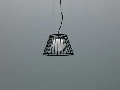 Lampada a sospensione Cage in metallo Nero di Stones