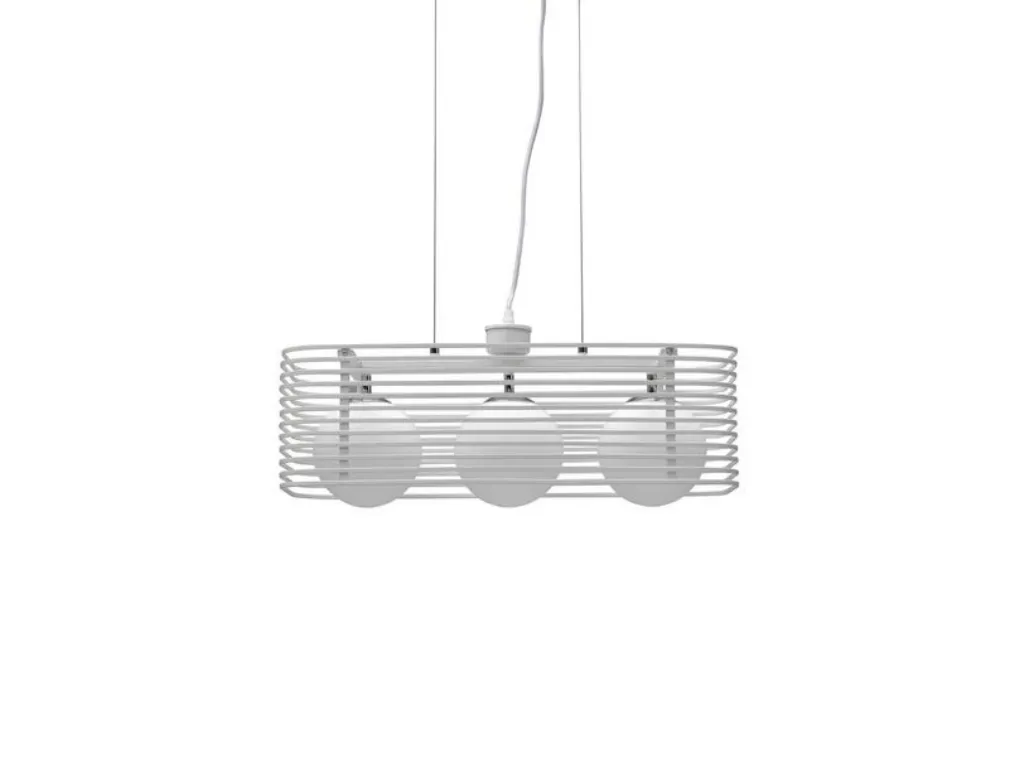 Lampada a sospensione Cage in metallo Bianco di Stones