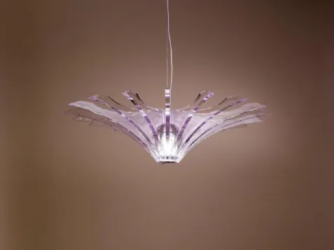 Lampada a sospensione Libellula in vetro colore Violetto di Stones
