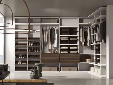 Cabina Armadio angolare in laccato e legno Weekend 01 di Mab