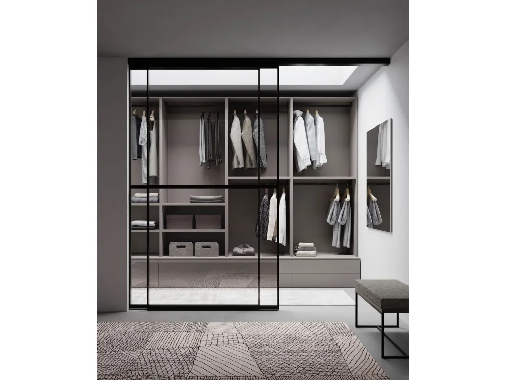 Armadio Cabina Platino componibile su misura Modul Box Twist di Nardi Interni