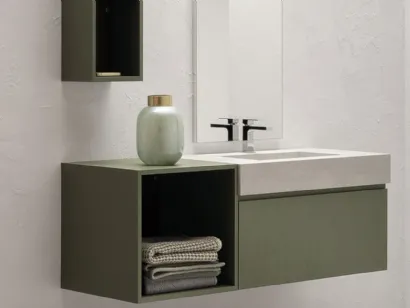 Mobile da Bagno in laccato opaco con vasca integrata in gres B-GO BG014 Compab