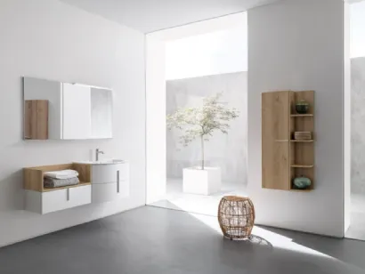 Mobile da Bagno sospeso in melaminico laccato opaco B201 BD026 di Compab