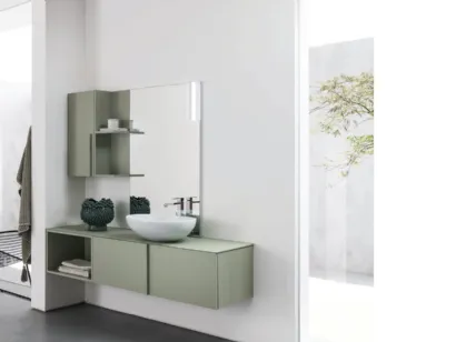 Mobile da Bagno sospeso in laccato opaco B201 BD012 di Compab