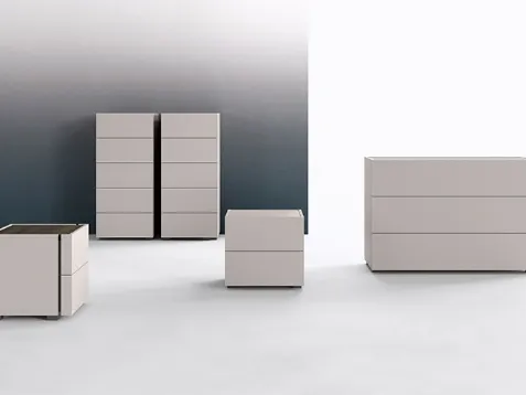 Gruppo notte moderno in laccato opaco Charme di Mab