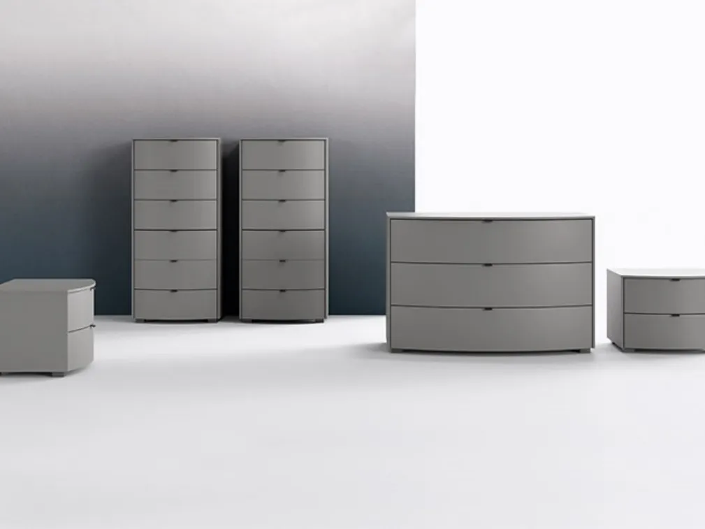 Gruppo notte in laccato grigio opaco Memory di Mab