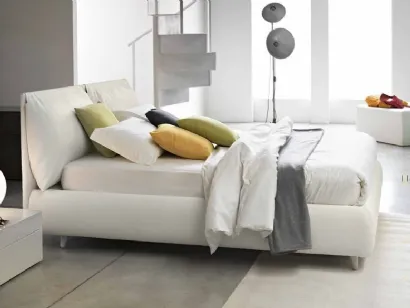 Letto Malou con testiera imbottita e box contenitore di Bontempi Letti Design