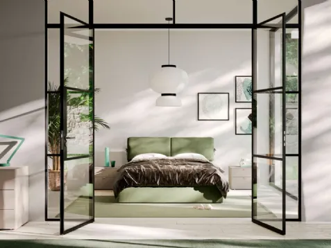 Letto imbottito in tessuto Lenox di Orme