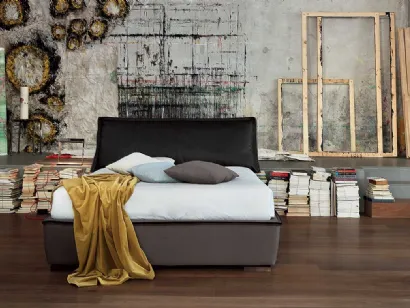 Letto in tessuto con testiera unita Sandy di Bontempi Letti Design