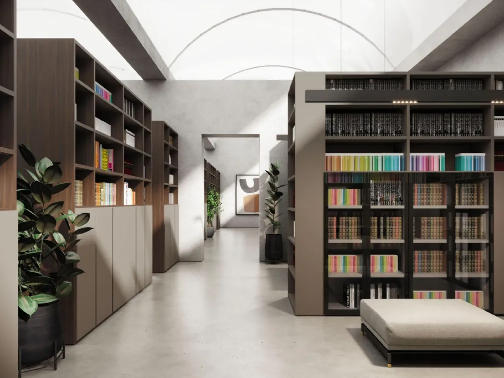 Libreria con anta in Vetro di Nardi Interni