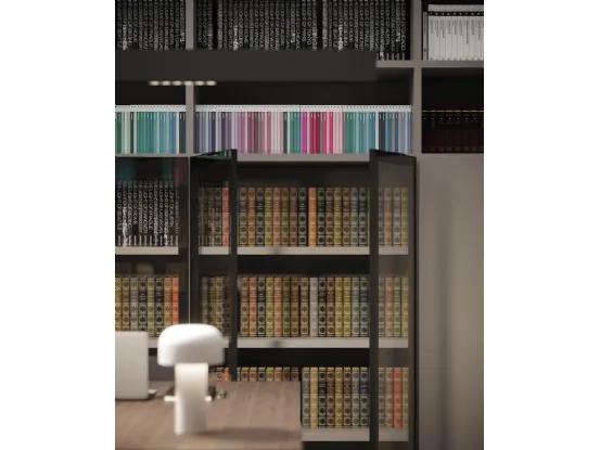 Libreria ampi volumi in laccato opaco chiaro Comp 13 di Mab