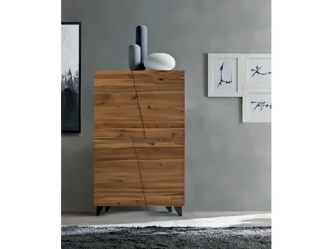Madia Alta Dsquare Must in legno massello con piedi in metallo di FGF Mobili