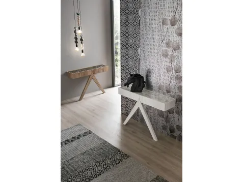 Mobile ingresso consolle Arrow con top in gres porcellanato e struttura in laminato di Target Point