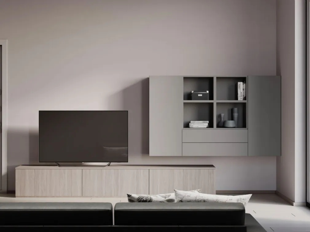 Parete Attrezzata Living Modul Box di Nardi Interni